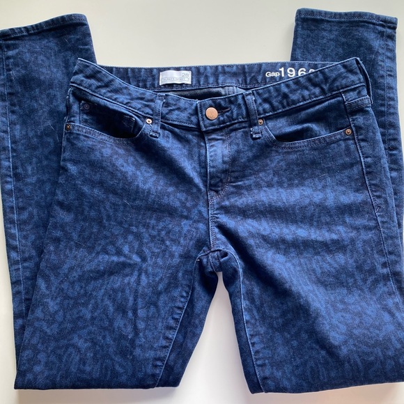 GAP Dark Wash Leopard Print Always Skinny Jeans - Picture 4 of 14